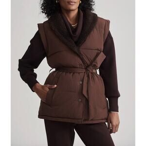 NWT Varley Lanville Reversible Gilet Wrap Vest Chestnut/Chocolate Brown Large